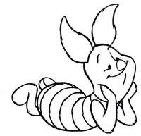 A coloring page of winnie the pooh - piglet